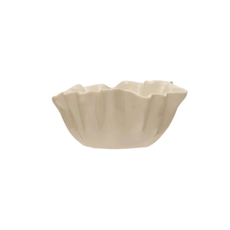 White Fluted Stoneware Bowl ( 2 Sizes)