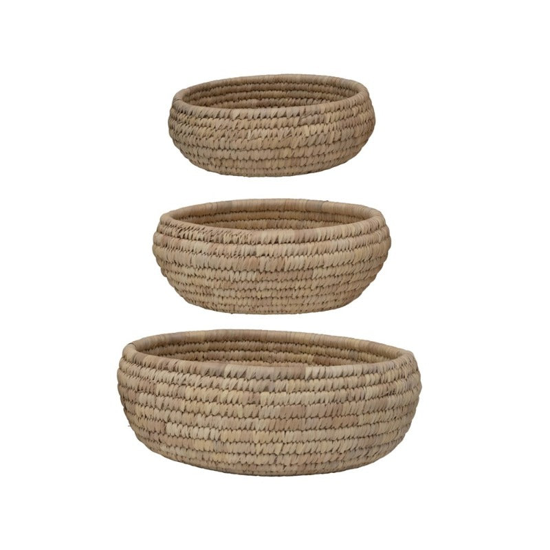 Round Grass & Date Leaf Basket (3 Sizes)