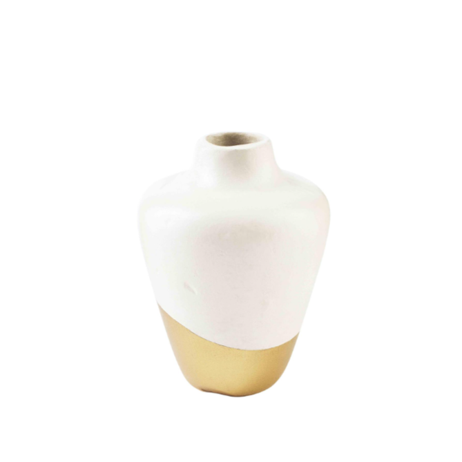 Gold Dipped Paper Mache Vase (3 Sizes)