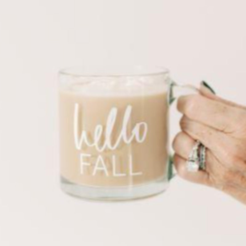 "Hello Fall" Glass Mug