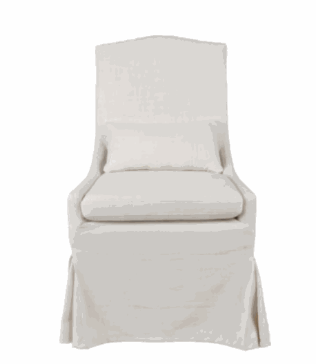 Dining Chair with Lumbar- Cream Linen 24x29.5x43"