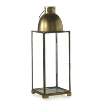 Gold Dome Glass and Brass Tall Lantern (Available in 2 Sizes)- DS Only