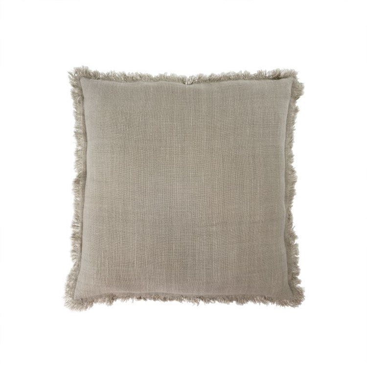 Grey Frayed Edge Pillow - 20x20