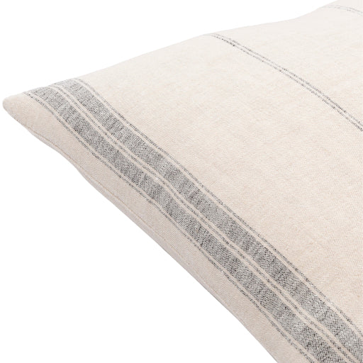 Ivory & Black Striped Linen Pillow (2 Sizes)