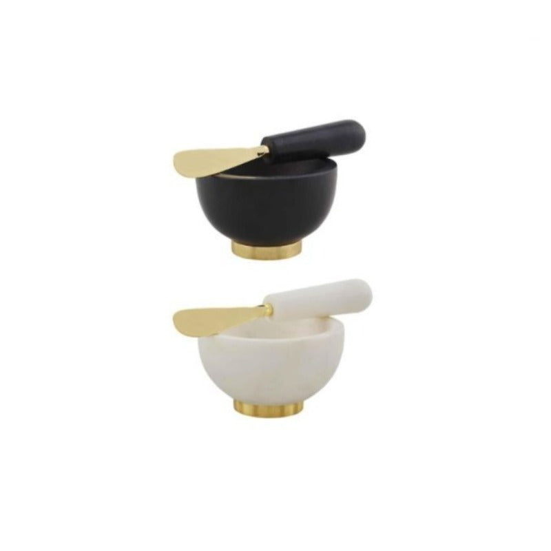 Marble & Brass Dip Bowl (2 Colors)
