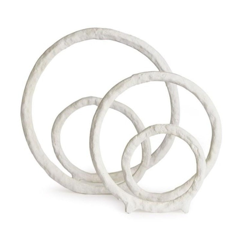 Round White Textured Sculpture (2 Sizes)