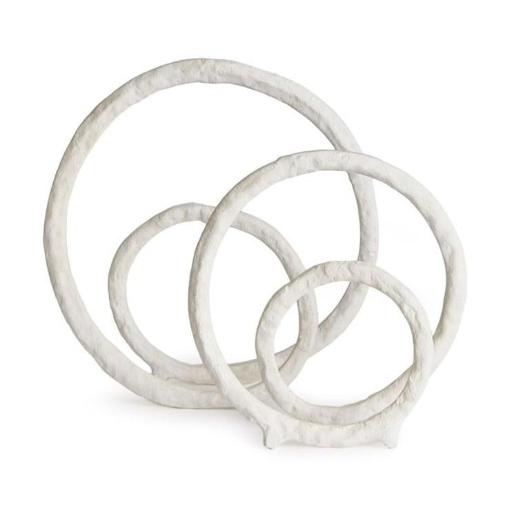 Round White Textured Sculpture (2 Sizes)