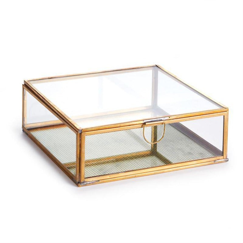 Glass & Brass Arwen Display Box- 8x8x3