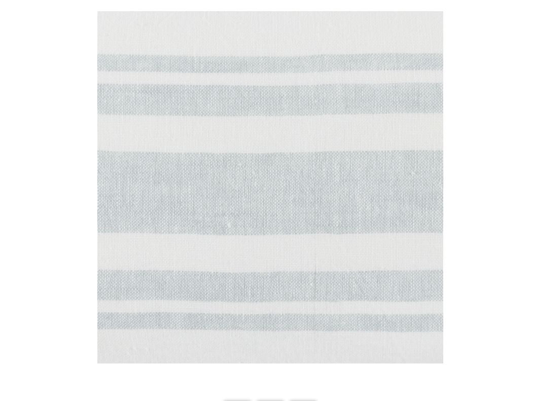 White & Blue Striped Linen Pillow - 22"x22"