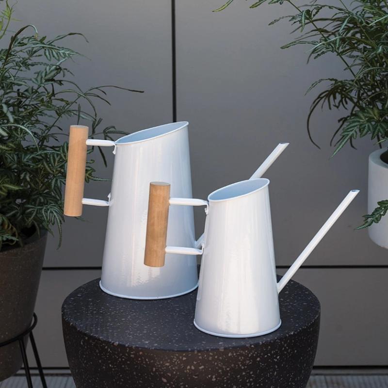 Modern Watering Can with Wood Handle