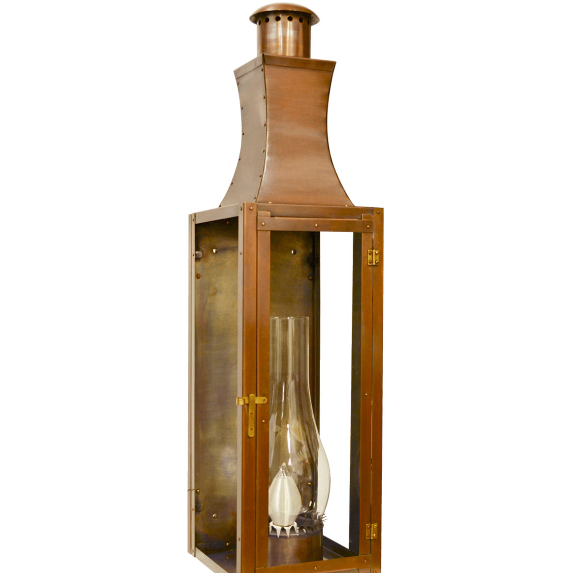 Copper Flush Mount Lantern 7.5"Wx8"Dx29.5"H