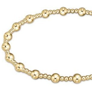 Extends- Classic Sincerity Pattern 4mm Bead Bracelet - Gold