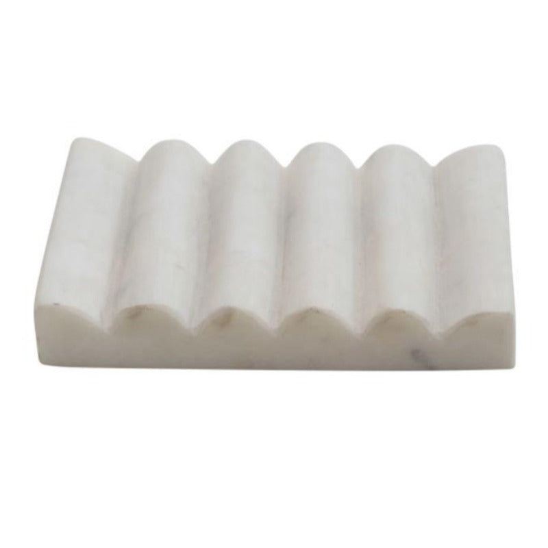 Ribbed Marble Soap Dish