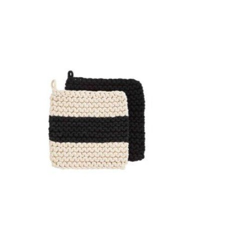 Striped Crochet Pot Holders (2 Styles)