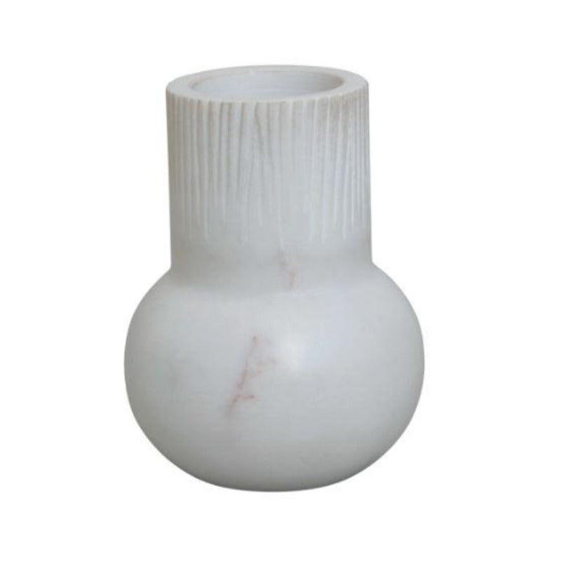 Carved White Marble Vase (2 Sizes)