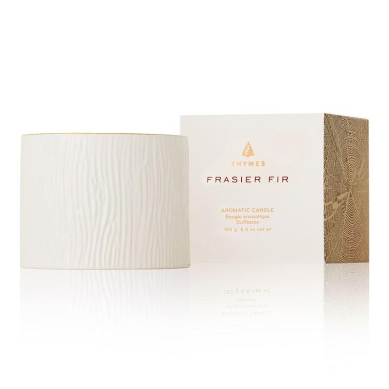 Thymes Frasier Fir Gilded Ceramic Candle, Petite