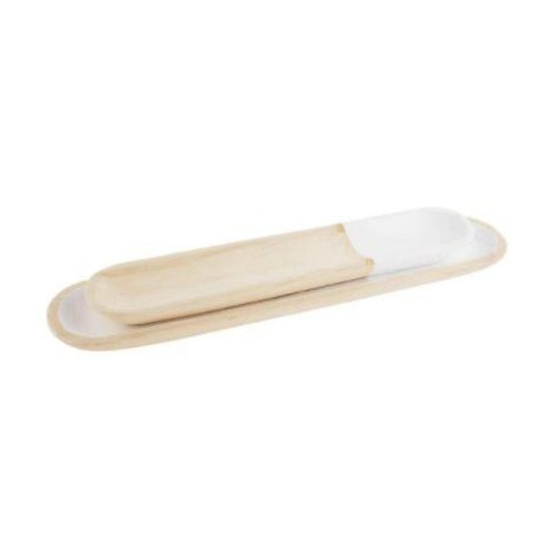 Long Paulownia Wood Tray (2 Colors)