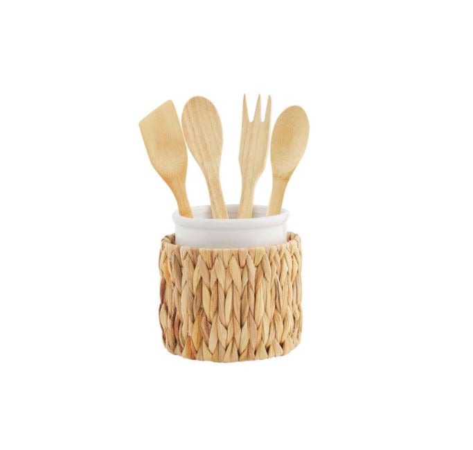 Water Hyacinth Utensil Crock